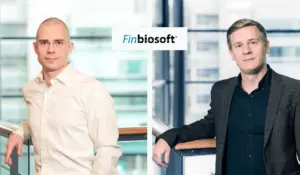 Finbiosoftin perustajat Teemu Qvick (vas.) ja Akseli Virtanen.